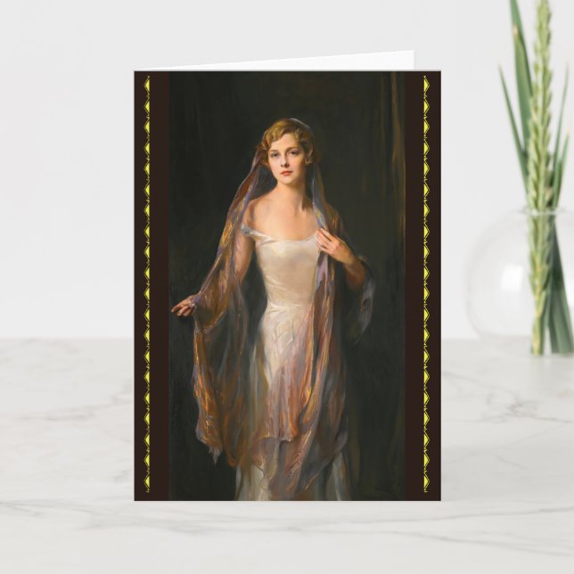 Tarjeta De Agradecimiento Retrato De Edith Hope Iselin (Anverso)