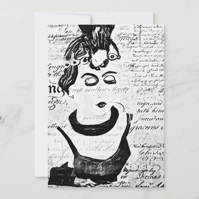 Tarjeta De Agradecimiento Retrato de época (Anverso)