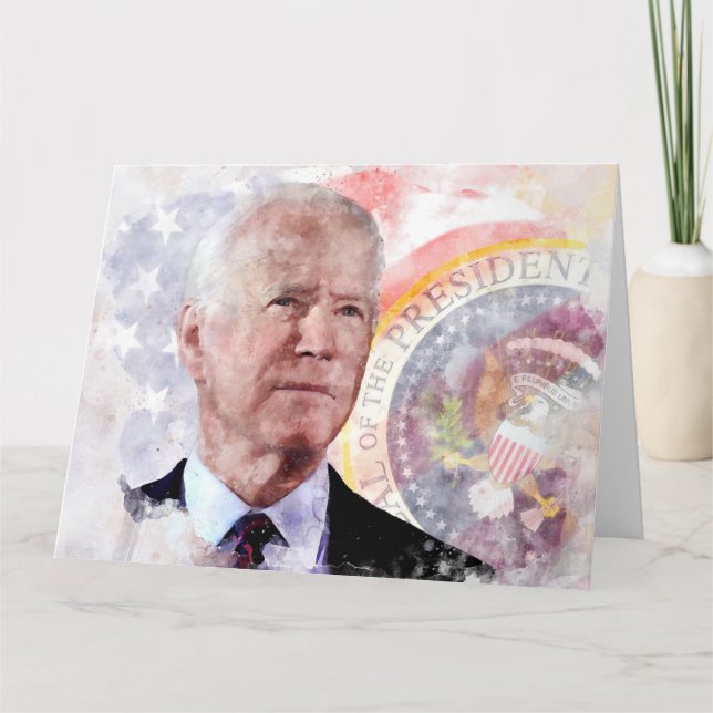 Tarjeta De Agradecimiento Retrato de Joe Biden, presidente de Estados Unidos (Anverso)