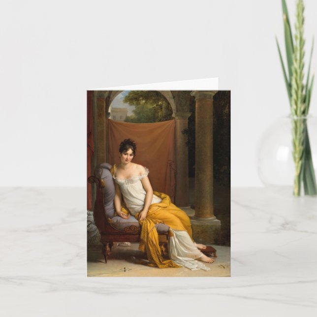 Tarjeta De Agradecimiento Retrato de Juliette Recamier por Francois Gerard (Anverso)