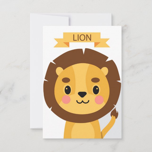 Tarjeta De Agradecimiento Retrato de león lindo león (Anverso)