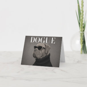Tarjeta De Agradecimiento Retrato de perro de moda Dogue de Bordeaux Gracias