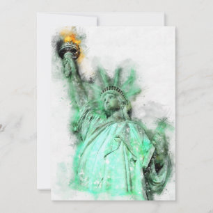 Tarjeta De Agradecimiento Retrato de primer plano en acuarela de la Estatua 