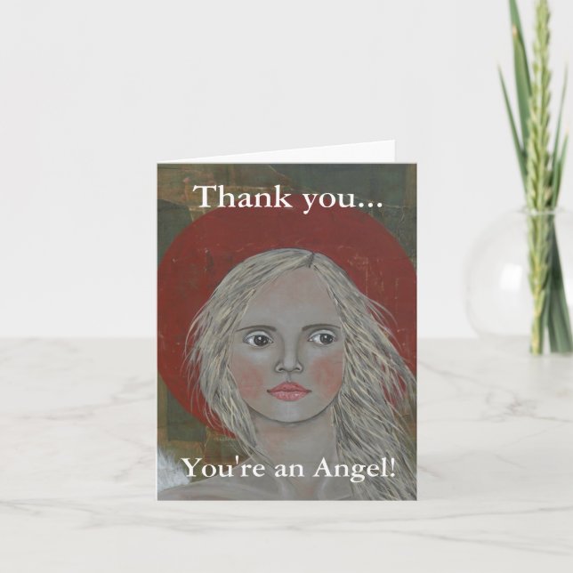 Tarjeta De Agradecimiento Retrato de un ángel (Anverso)