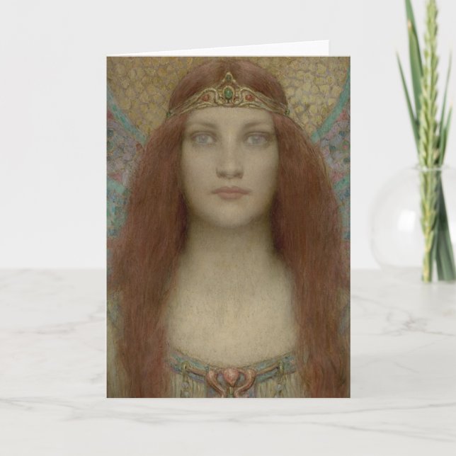 Tarjeta De Agradecimiento Retrato de una mujer por Charles Allan Winter (Anverso)