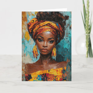 Tarjeta De Agradecimiento Retrato expresivo de inspiración africana