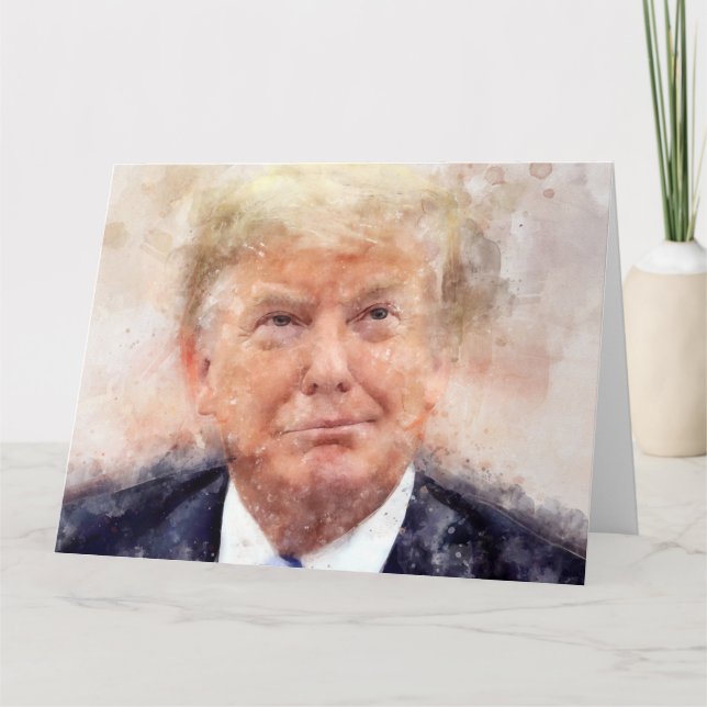 Tarjeta De Agradecimiento Retrato sonriente de Donald Trump (Anverso)
