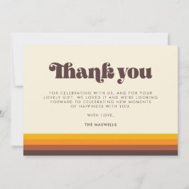 Tarjeta De Agradecimiento Retro 60s Vintage Mid Century Bebé ducha