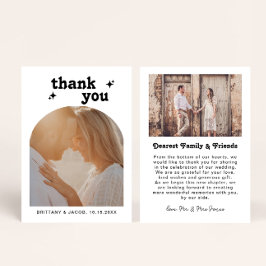 Tarjeta De Agradecimiento Retro Arch Photo Message Wedding