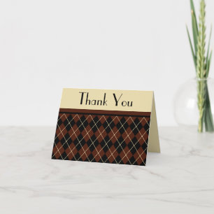 Tarjeta de agradecimiento Retro Argyle