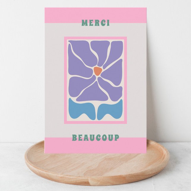 Tarjeta de agradecimiento retro azul Flor (Subido por el creador)