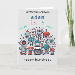 Tarjeta De Agradecimiento retro de ciencia ficción gris de época Robot Birth