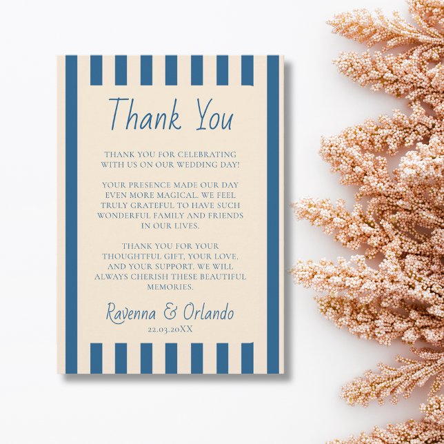 Tarjeta de agradecimiento retro de jeans azules y  (Subido por el creador)