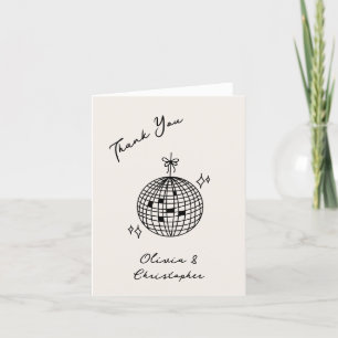 Tarjeta De Agradecimiento Retro Elegant Disco Ball Coquette Gracias