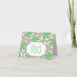 Tarjeta De Agradecimiento Retro Floral Green y Khaki Gracias Cartas