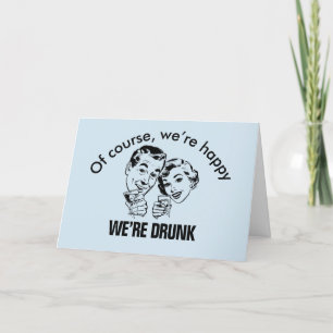 Tarjeta De Agradecimiento Retro Funny Happy Drunk Card