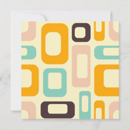 Tarjeta De Agradecimiento Retro geometric pattern in light beige background