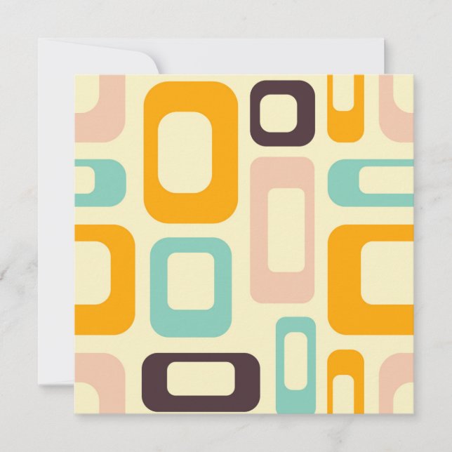 Tarjeta De Agradecimiento Retro geometric pattern in light beige background (Anverso)