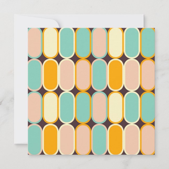 Tarjeta De Agradecimiento Retro geometric pattern with vertical ovals (Anverso)