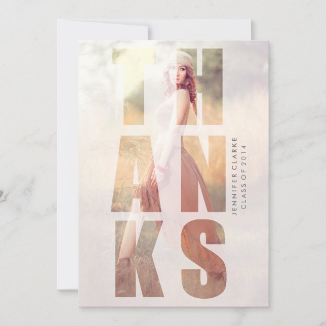 TARJETA DE AGRADECIMIENTO RETRO GRAD | GRACIAS POR TU GRADUACIÓN (Anverso)