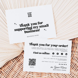 Tarjeta De Agradecimiento Retro Groovy Business Gracias Código QR