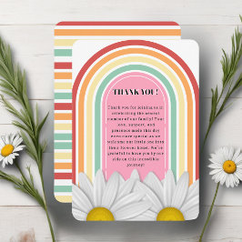 Tarjeta De Agradecimiento Retro Half Daisy Baby Shower