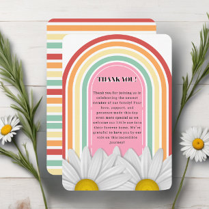 Tarjeta De Agradecimiento Retro Half Daisy Baby Shower