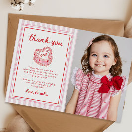 Tarjeta De Agradecimiento Retro Hand Drawn Valentine First Birthday Photo