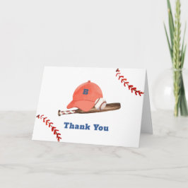 Tarjeta De Agradecimiento Retro LIttle Slugger Baseball Boy Baby Shower 