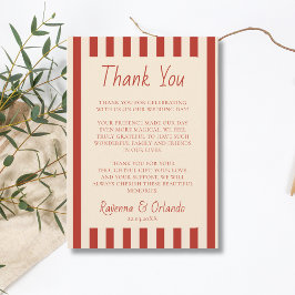 Tarjeta de agradecimiento retro minimalista con ra