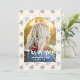 Tarjeta De Agradecimiento Retro Peach Graduation