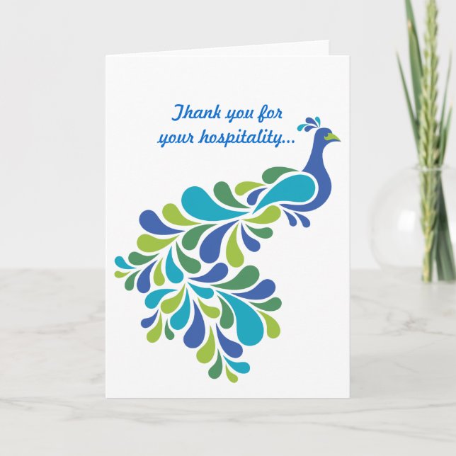 Tarjeta De Agradecimiento Retro Peacock (Anverso)