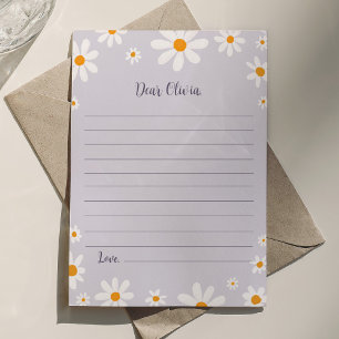 Tarjeta De Agradecimiento Retro Purple Daisy Birthday Note Time Capsule Card