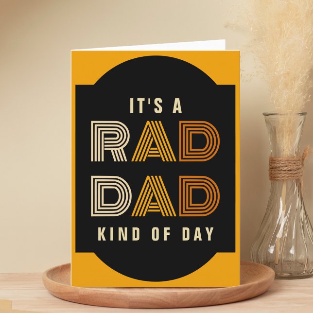 Tarjeta De Agradecimiento Retro Rad Dad Feliz Día del Padre (Retro Rad Dad Happy Father's Day Thank You Card)