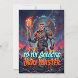 Tarjeta De Agradecimiento Retro Sci Fi Pop Art Galactic Grill Master Comic