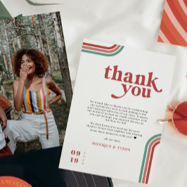 Tarjeta De Agradecimiento Retro Setentis | Configuración del lugar del Boda