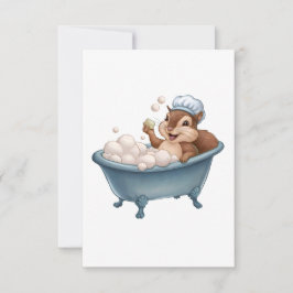 Tarjeta De Agradecimiento Retro Squirrel Baby Shower