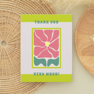Tarjeta de agradecimiento retro vintage green Flow