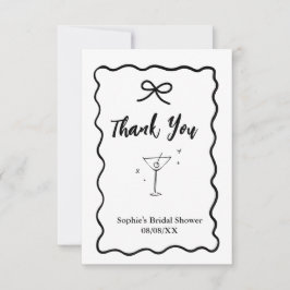 Tarjeta de agradecimiento retro Wavy Bridal Shower