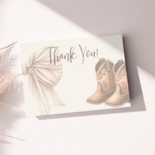 Tarjeta De Agradecimiento Revelación de género de color de agua beige o arve