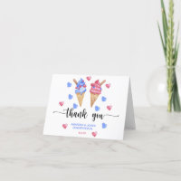 Revelación de género de helado de acuarela Gracias