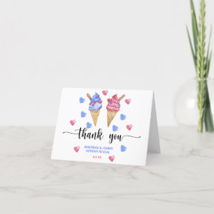 Tarjeta De Agradecimiento Revelación de género de helado de acuarela Gracias