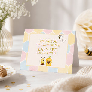 Tarjeta De Agradecimiento Revelación de Género de la Abeja Bebé Gracias