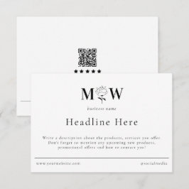 Tarjeta De Agradecimiento Review Thank Packaging Insert Floral Monogram Info