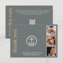 Tarjeta De Agradecimiento Review Thank You Jewelry Care Card Order Insert