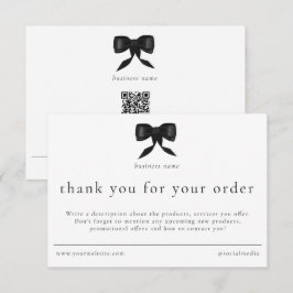 Tarjeta De Agradecimiento Review Thank You Order Packaging Insert Bow 