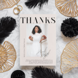 Tarjeta De Agradecimiento Revista Moderna y Elegante | Foto de Graduación