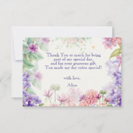 Tarjeta De Agradecimiento Revolotear y girar Jardín de hadas cumpleaños acua