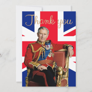 Tarjeta De Agradecimiento Rey Carlos III con bandera británica