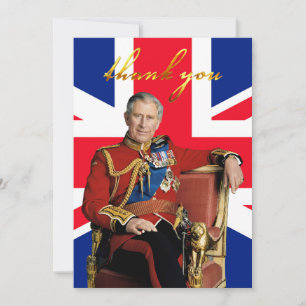 Tarjeta De Agradecimiento Rey Carlos III con bandera británica